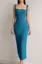Blue Square Neck Bodycon Dress