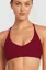 Wine Solid Scoop Neck Sports Bra