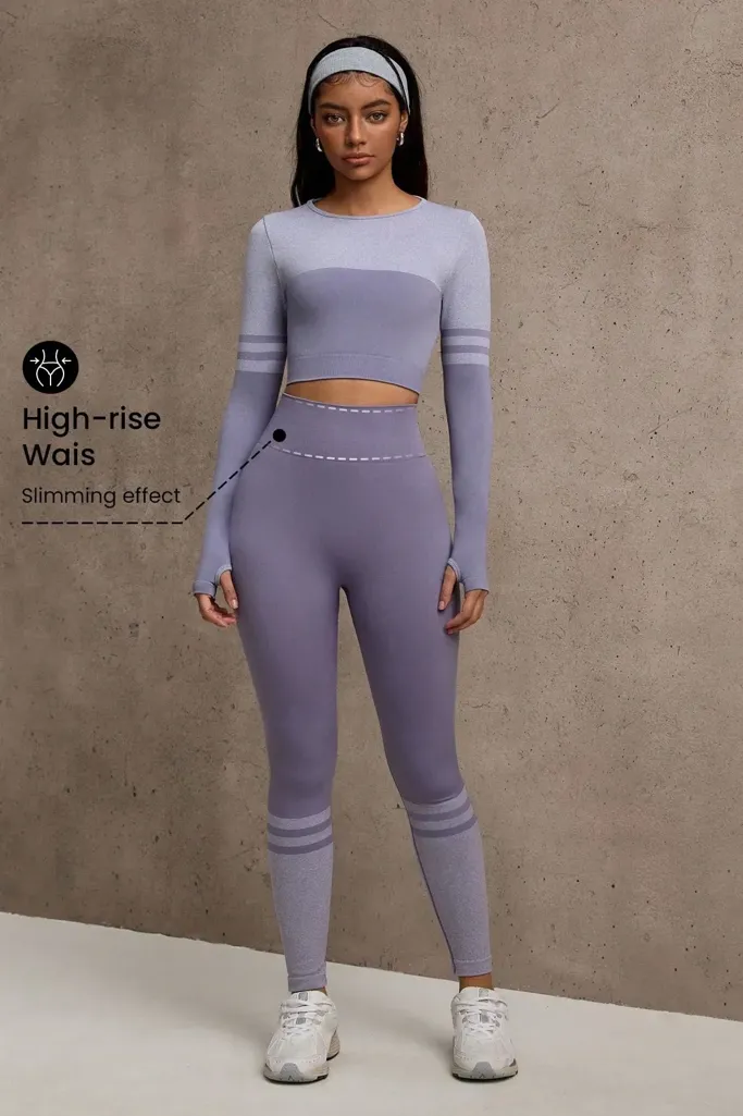Light Grey Crop Co-Ord Set - Image 1