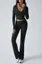 Black Solid V-Neck Co-Ord Set