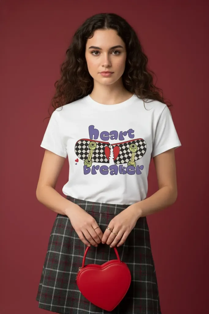 White Typography Crew Neck T-Shirt - Image 1