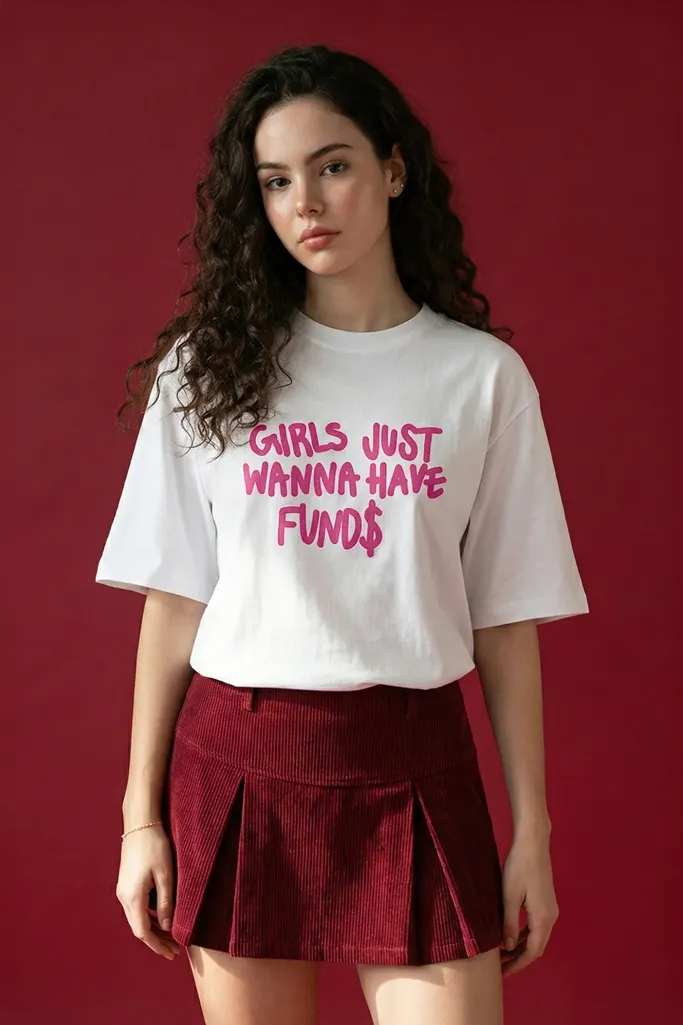 White Typography Crew Neck T-Shirt - Image 1
