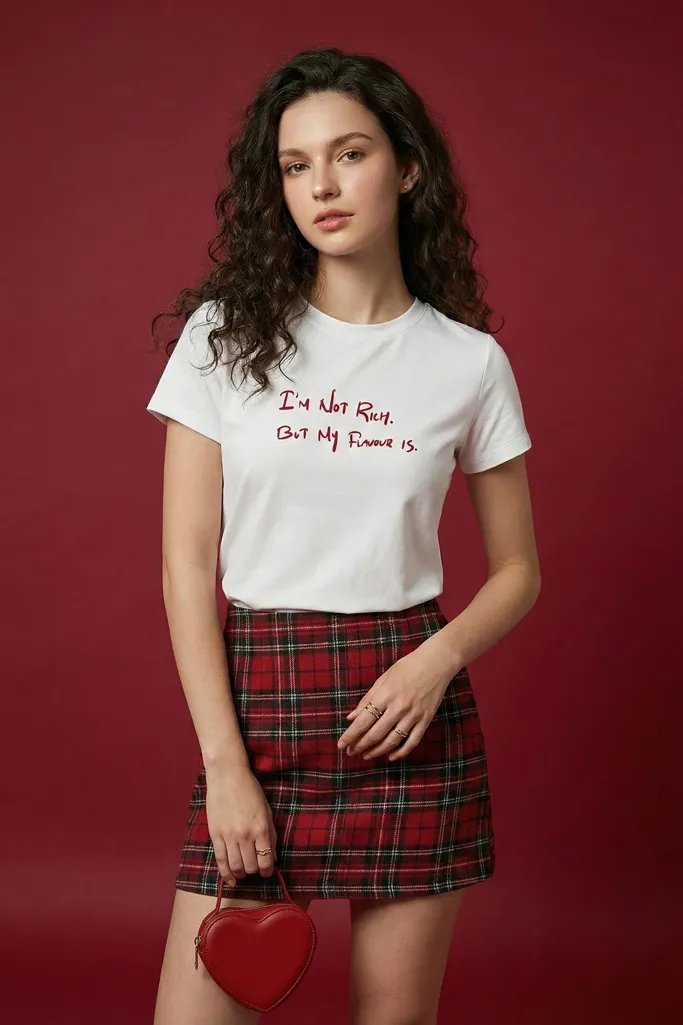 White Typography Crew Neck T-Shirt - Image 1