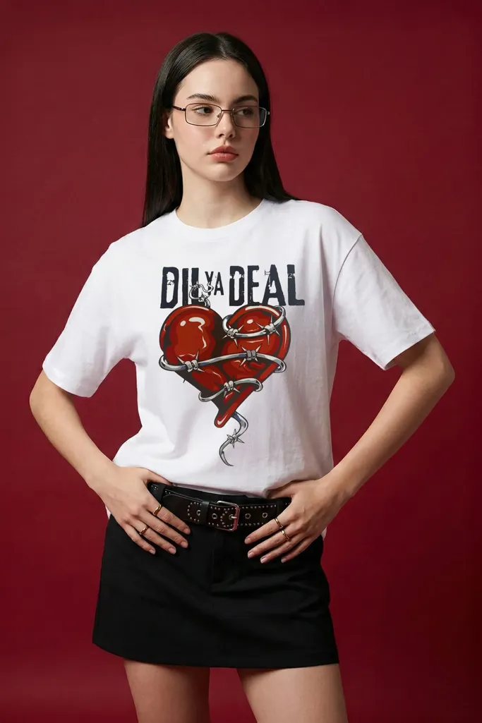 White Graphic Print T-Shirt - Image 1