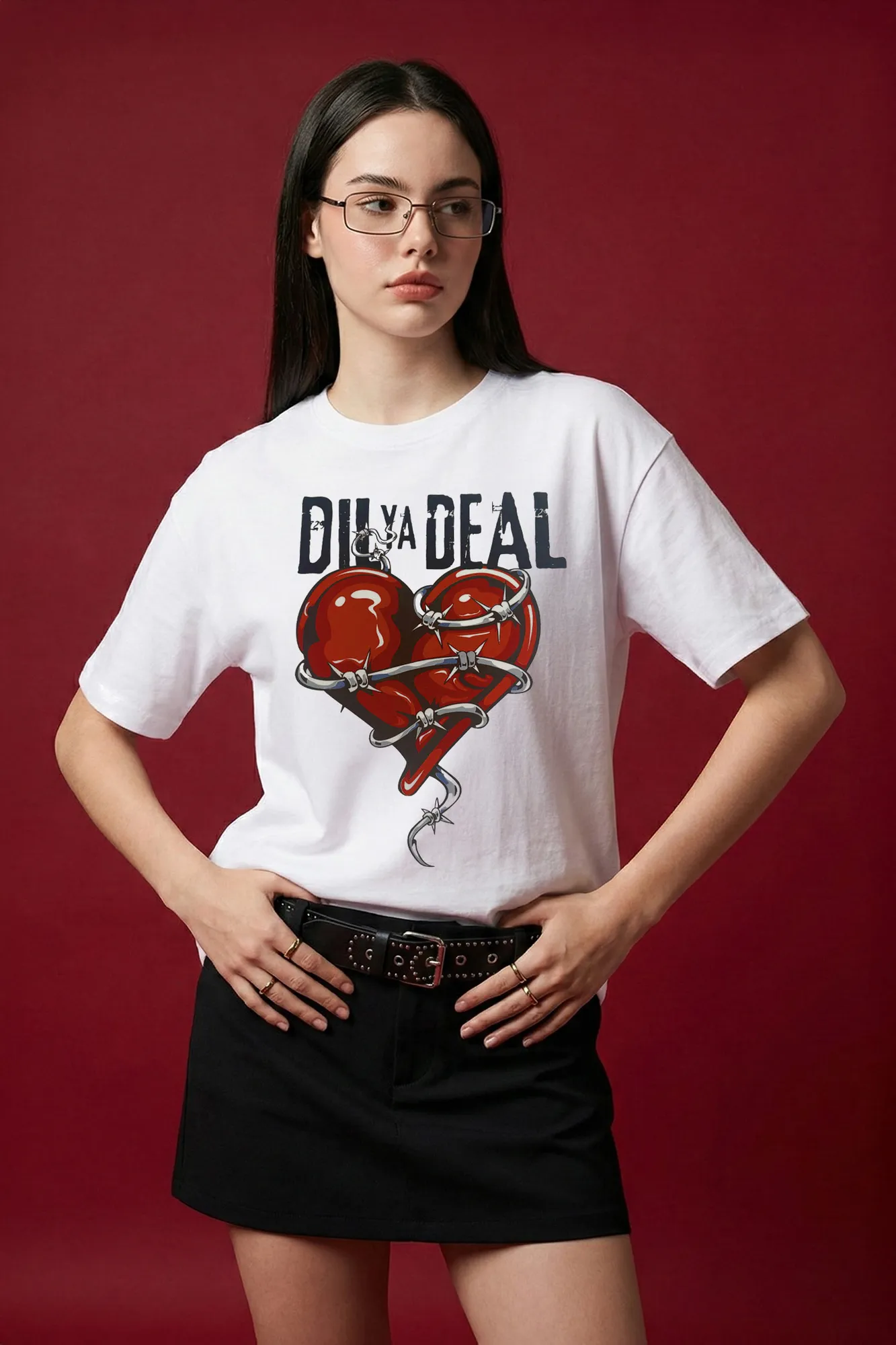 White Graphic Print T-Shirt