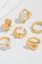 Golden Set Of 6 Statement Rings