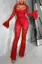 Red Lace Cut-Out Jumpsuit