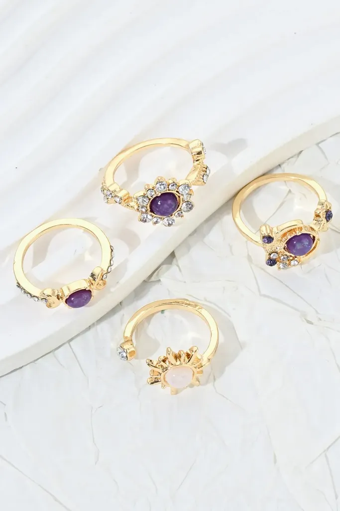 Golden Set Of 4 Rings - Image 1