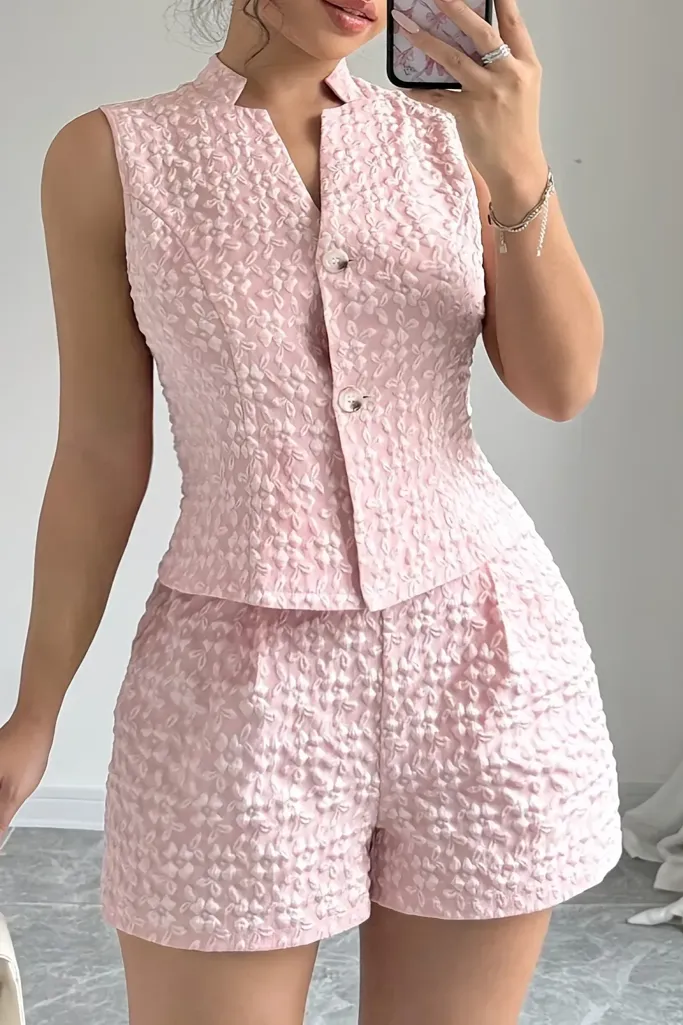Light Pink Textured Co-Ord Set - Image 1