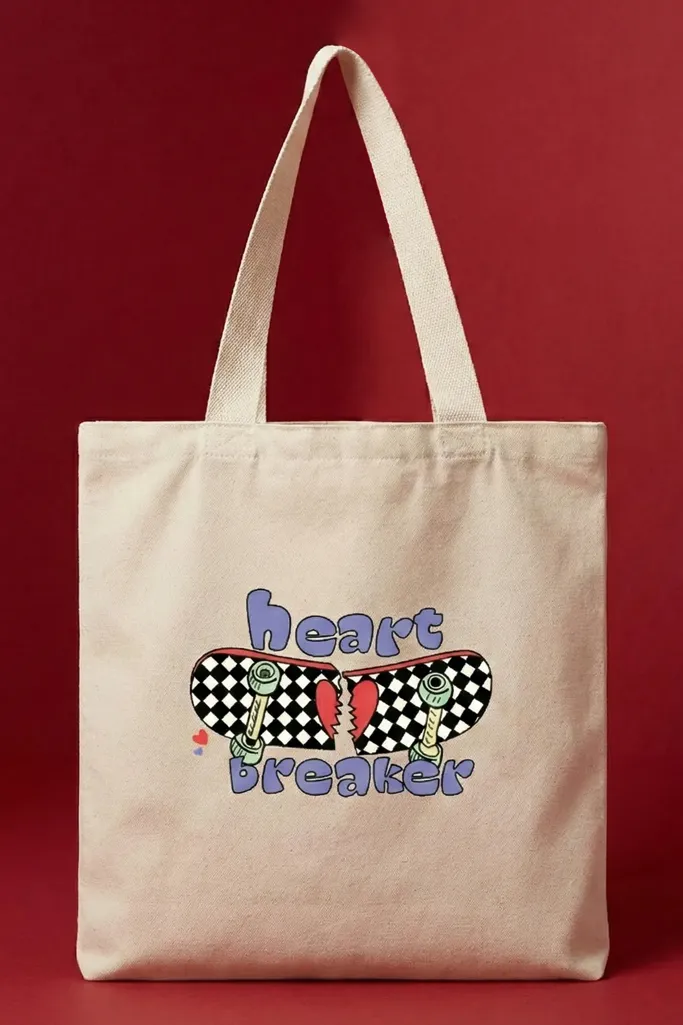 White Graphic Print Tote Bag - Image 1