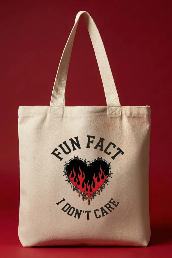 White Graphic Print Tote Bag - Image 1