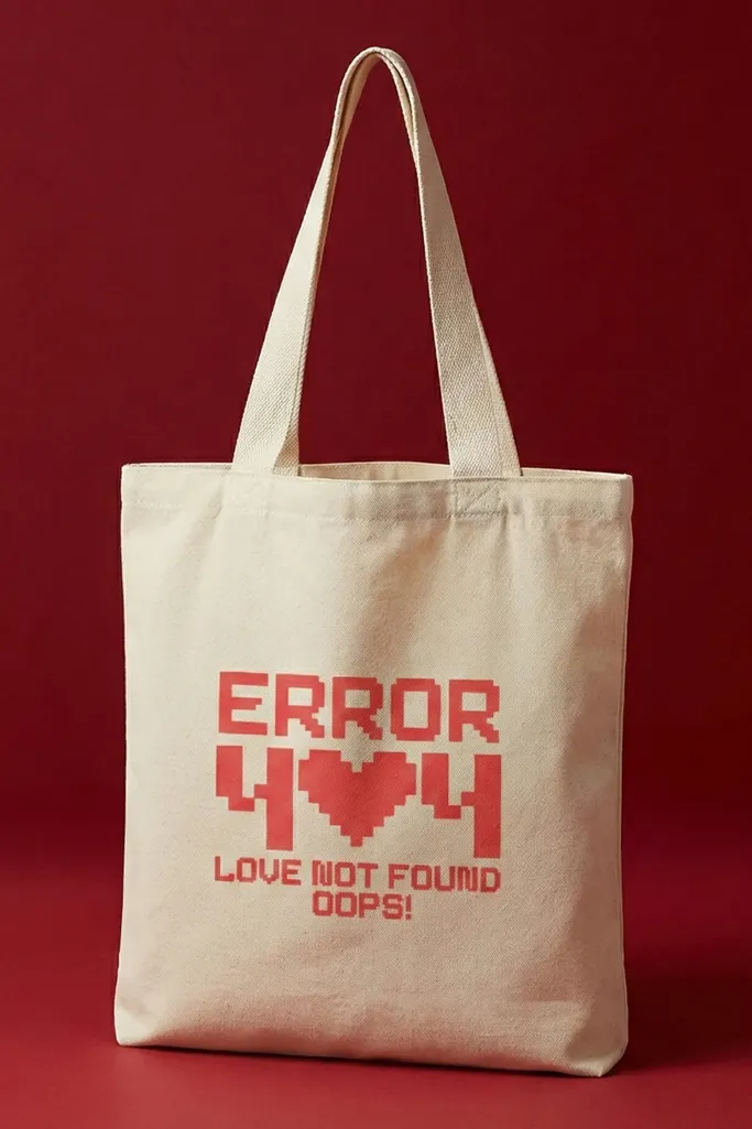 White Typography Tote Bag - Image 1
