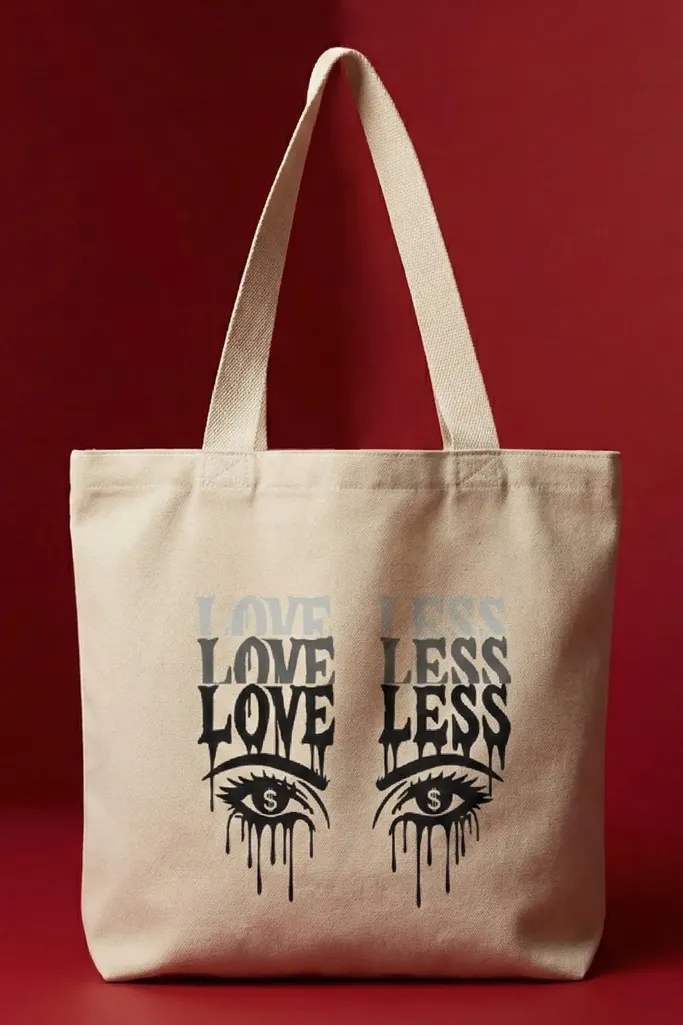 White Graphic Print Tote Bag - Image 1