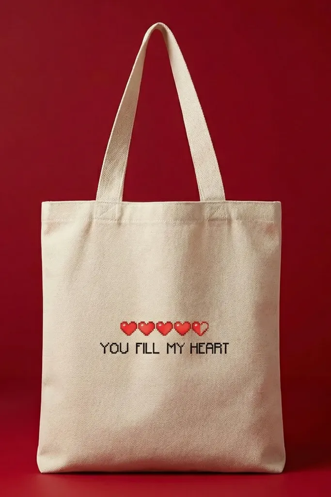 White Typography Tote Bag - Image 1
