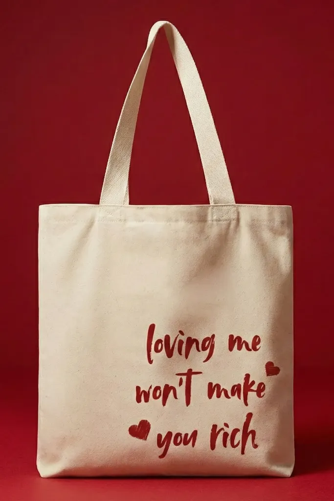 White Typography Tote Bag - Image 1