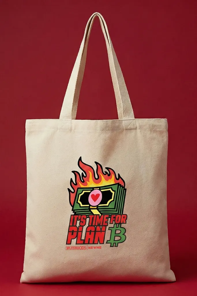 White Graphic Print Tote Bag - Image 1