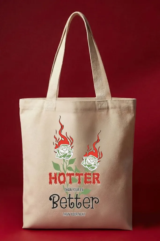 White Graphic Print Tote Bag - Image 1