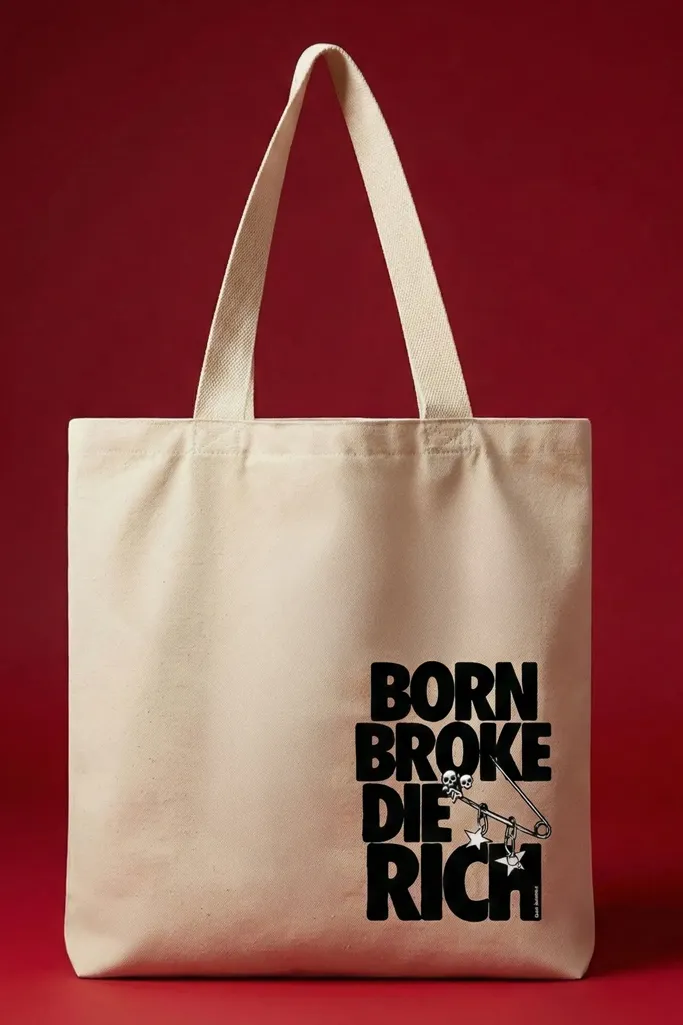 White Typography Tote Bag - Image 1