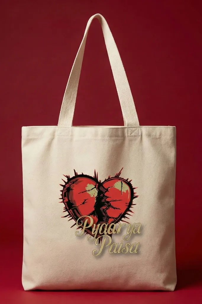White Graphic Print Tote Bag - Image 1