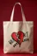 White Graphic Print Tote Bag