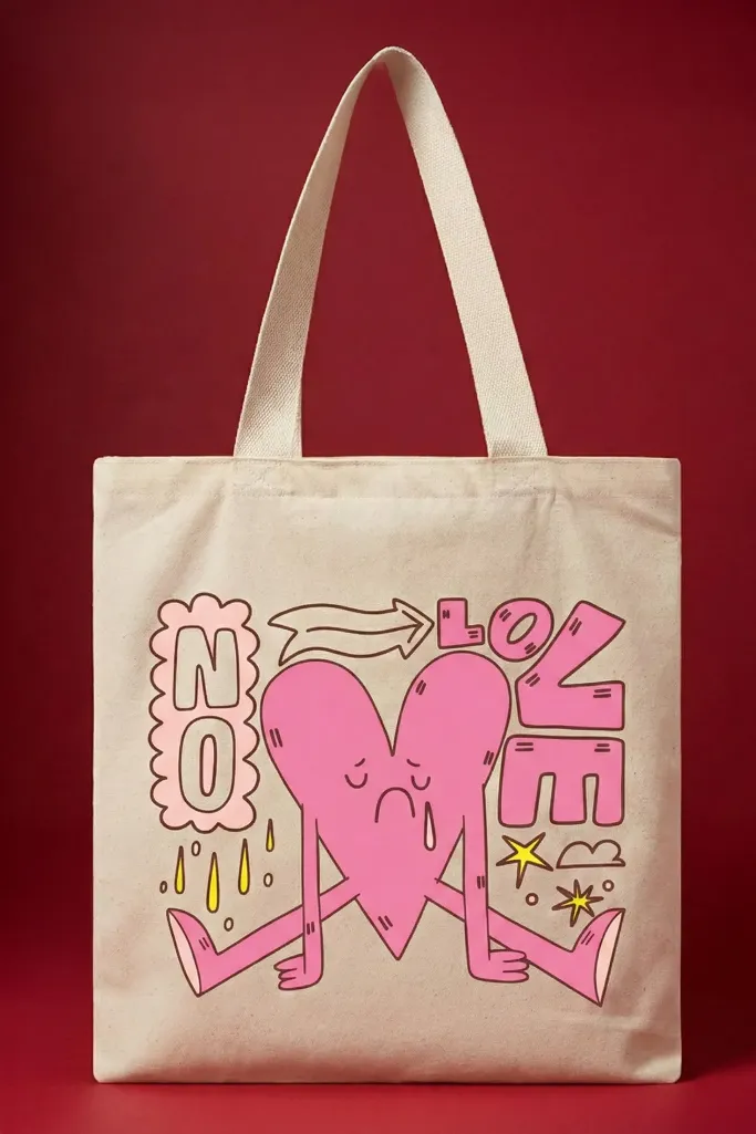 White Graphic Print Tote Bag - Image 1