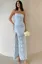 Light Blue Lace Tube Maxi Dress