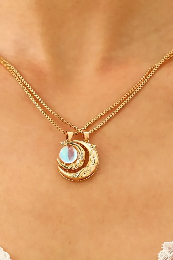 Golden Moon Dainty Necklace - Image 1