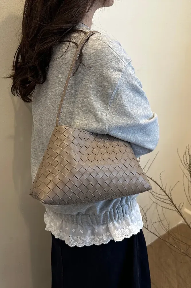 Beige Solid Pu Shoulder Bag - Image 1