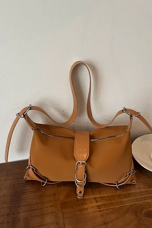 Tan Pu Solid Zipper Bag - Image 1