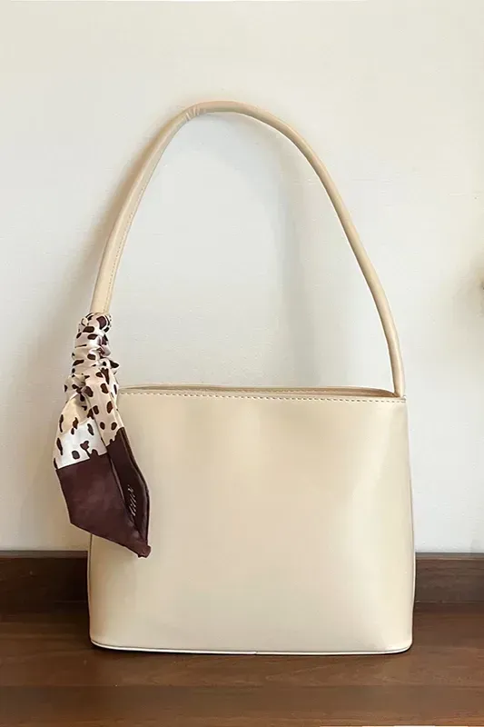 White Scarf Pu Tote Bag - Image 1