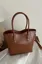 Dark Brown Solid Pu Hand Bag