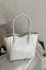 White Solid Pu Hand Bag