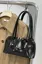 Black Pu Zipper Baguette Bag