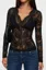 Black Lace Scallop Neck Top