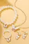 White Butterfly Set Of 5 Jewelry Set