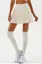 Cream Mid Rise Pleated Tennis Skirt