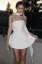 White Solid Tube Mini Scarf Dress