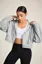 Light Grey Hooded Crop Jacket