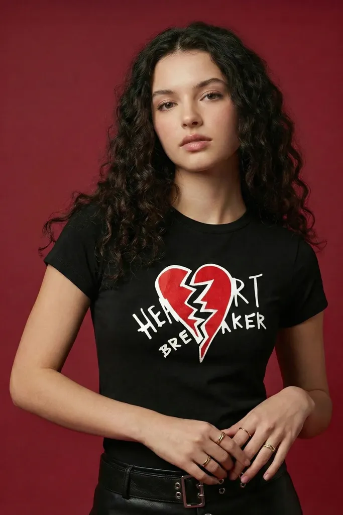 Black Graphic Printed T-Shirt - Image 1