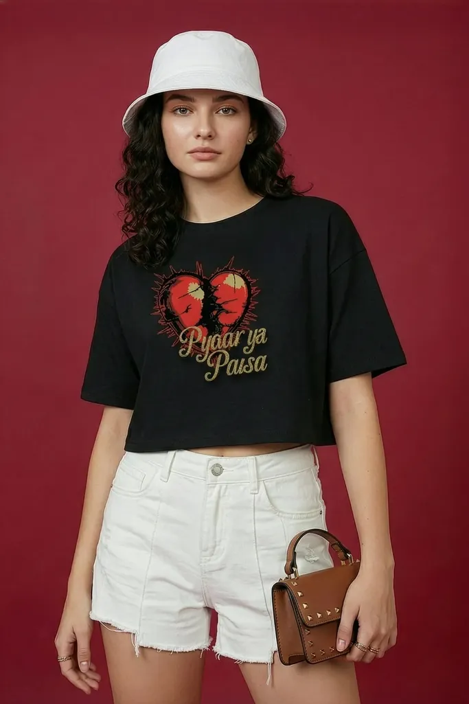Black Graphic Crew Neck T-Shirt - Image 1