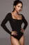 Black Solid Sqaure Neck Bodysuit
