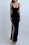Black Scoop Neck Slit Maxi Dress