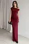 Maroon One Shoulder Ruched Maxi Dress