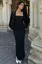 Black Solid Maxi Dress With Jacket