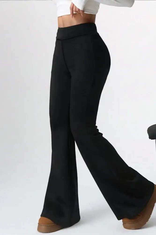 Black High Rise Bootcut Trousers - Image 1
