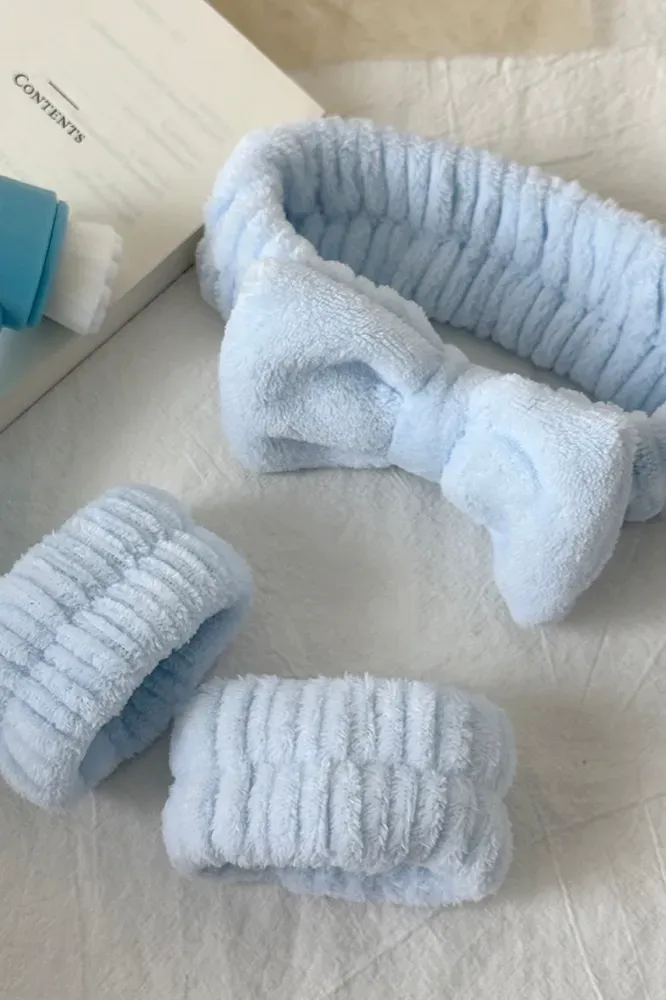 Light Blue Set Of 4 Hair Bands - Image 1