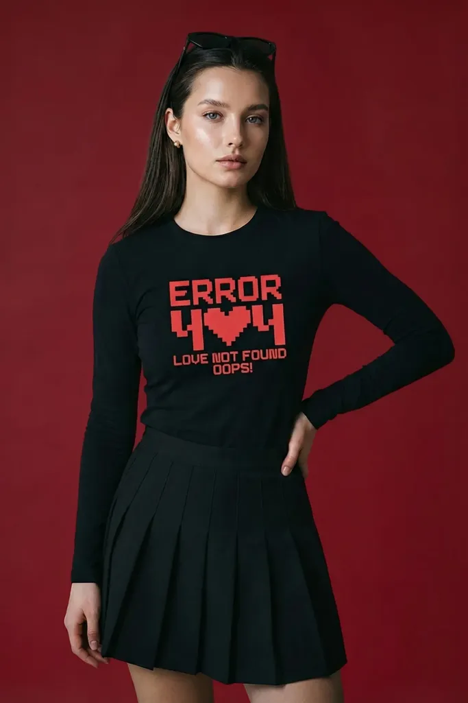 Black Typography Crew Neck T-Shirt - Image 1