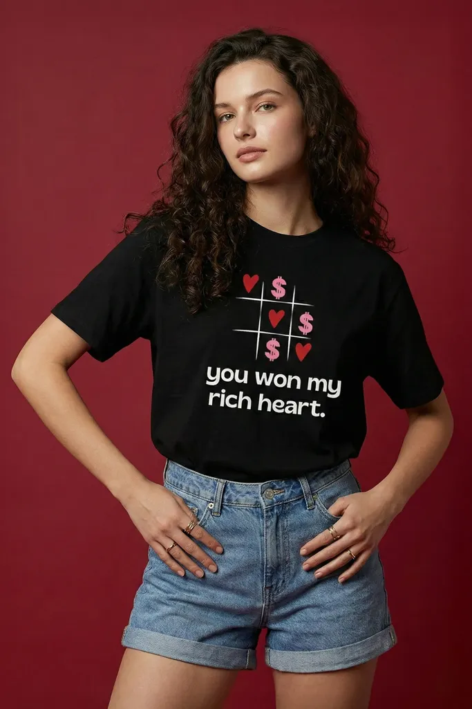 Black Graphic Print Crew Neck T-Shirt - Image 1