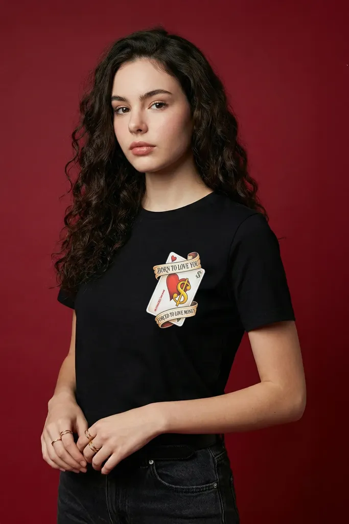 Black Graphic Print Crew Neck T-Shirt - Image 1