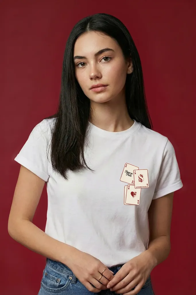 White Graphic Print Crew Neck T-Shirt - Image 1